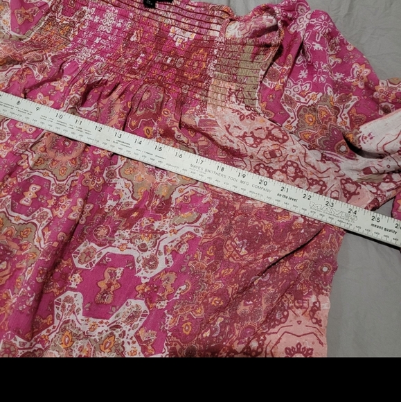 Zac & Rachel Women Size 2X Off shoulder Peasant Boho Top - Picture 8 of 11